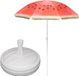 Merkloos Tuin parasol - met vulbare parasolvoet - doek watermeloen print rood - D160 cm - polyester