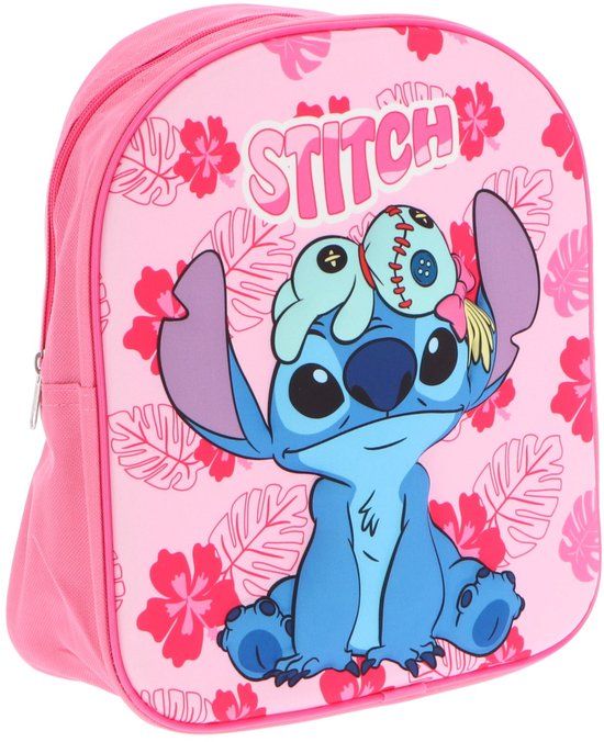 Lilo & Stitch 3D Rugzak - Schooltas - Polyester - Roze - Rugzak kind