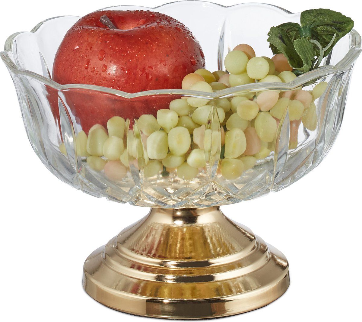 Relaxdays saladeschaal set van 2 glas 2,4 liter mengkom serveerschaal