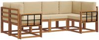 vidaXL Hoek loungeset 6-delig Acaciahout Naturel et Beige