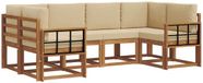 vidaXL Hoek loungeset 6-delig Acaciahout Naturel et Beige