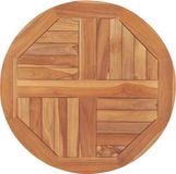 vidaXL Tafelblad rond massief teakhout 60 cm