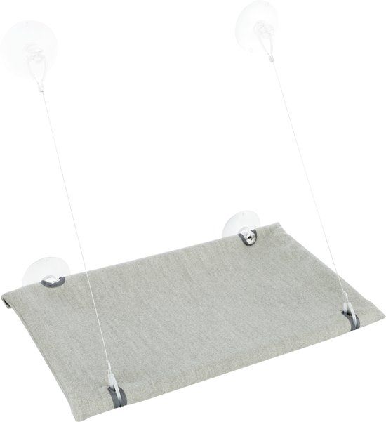 TRIXIE Kattenmand Hangmat Raam Velours Grijs 50x30 cm
