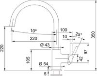 Franke 115.0626.018 Lina XL - Chrome Tap voor spoelbakken met vaste tuit XL-chroom-115.0626, Grijs