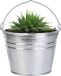 Esschert Design Emmer/plantenpot/bloempot - zink - zilver - D25 x H19 cm