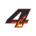Flames-4 4R Quattroerre.it 13154 Racing Nummer 4 vlammen, medium 100 x 130 mm