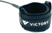 Victory 7´ Pro 7mm Ligne de surf double pivot en acier inoxydable Noir mat