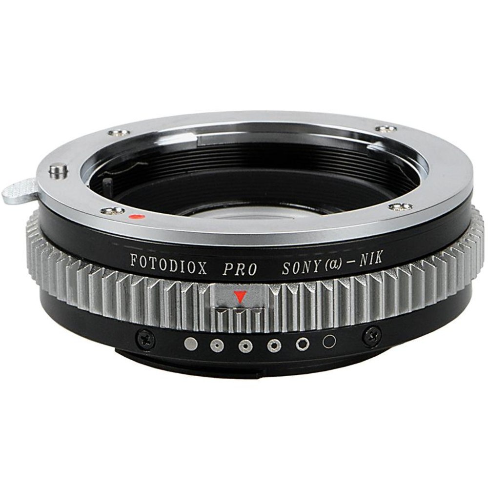 FotodioX Pro Lens Mount Adapter - Sony Alpha A-Mount (and Minolta AF) DSLR Lens to Nikon F Mount (with Built-In Aperture Control Dial) (SnyA-NikF-Pro)