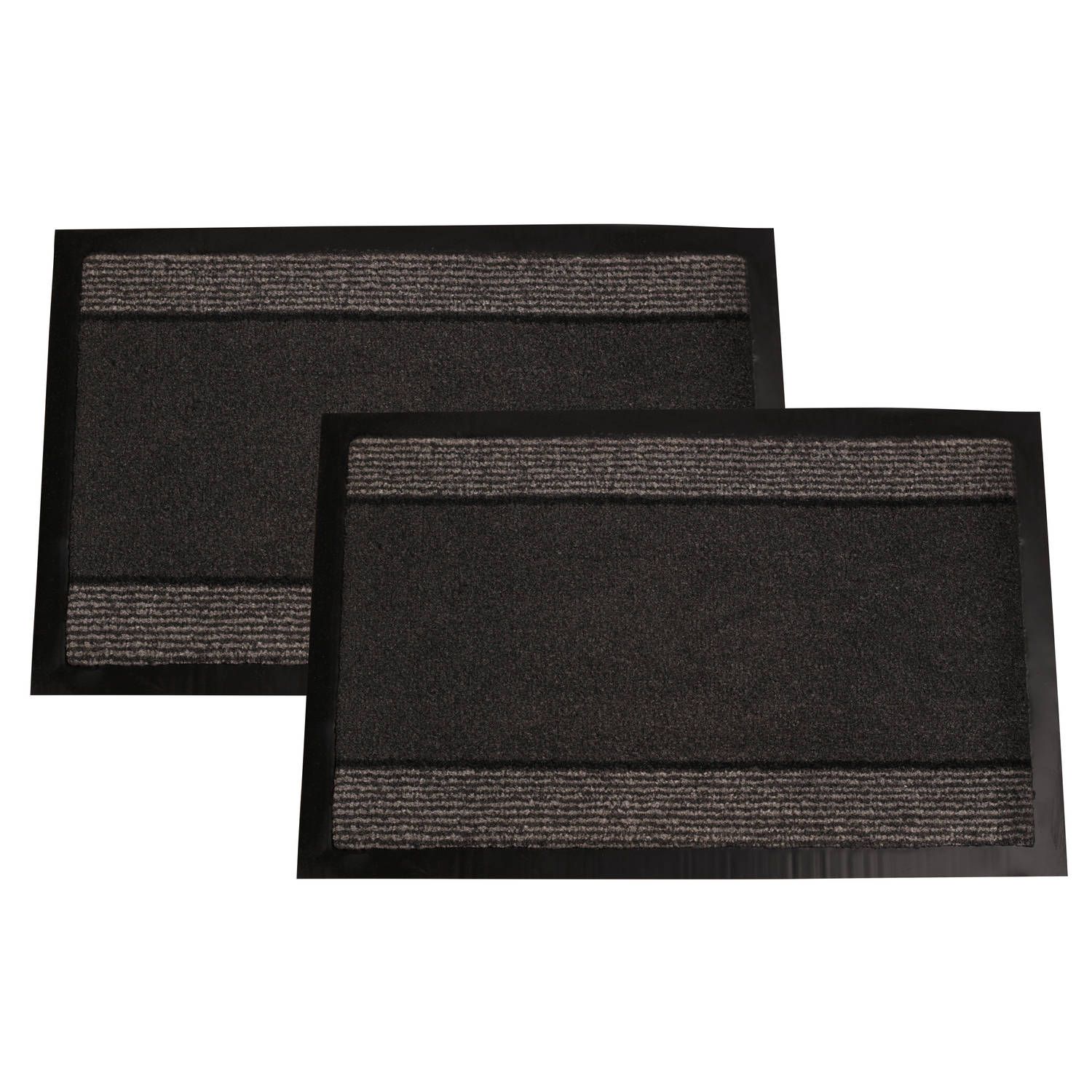 Deurmat "Jack's Door" - 2 stuks - 60x90cm - Grijs/lichtgrijs