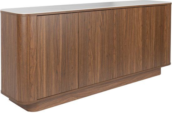 Housecraft Living Almira Dressoir Hoog 180 cm Hout/ Marmerlook Walnootkleur - Bruin