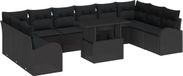 vidaXL Tuinbank Set Zwart Polyrattan