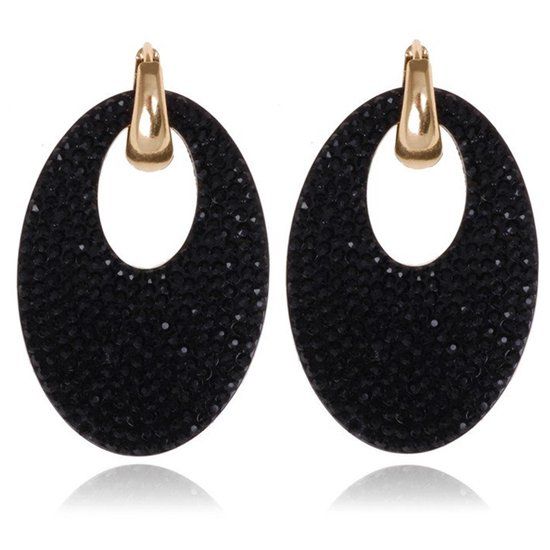 Cilla Jewels Ovale oorbellen Goudkleurig Zwart