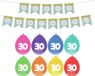 Haza Verjaardag 30 jaar geworden versiering - 16x thema ballonnen/1x Happy Birthday slinger 300 cm