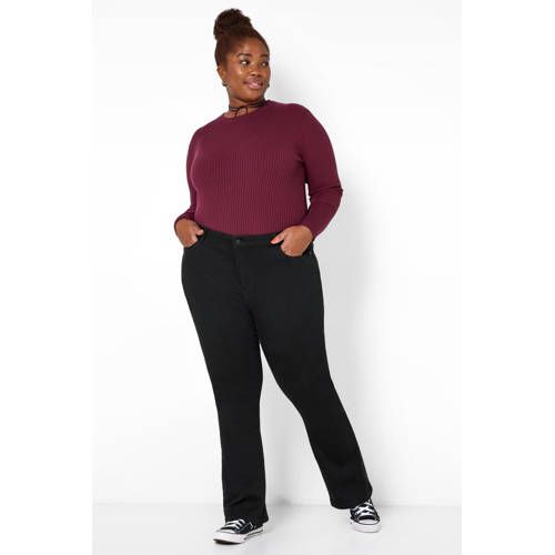 NOISY MAY Curve NMSALLIE High Waist Flared Jeans - Black
