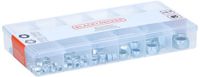 BLACK+DECKER Moerenassortiment 163 Stuks - Borgmoeren en Zeskantmoeren van Staal - Maten M4 tot M12 - Zilver