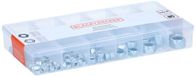 BLACK+DECKER Moerenassortiment 163 Stuks - Borgmoeren en Zeskantmoeren van Staal - Maten M4 tot M12 - Zilver