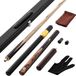 VEVOR Snookerkeu (1447,8 mm / 540 g) met Verlengstuk, Lederen Tip, Aluminium Koffer en Handdoek