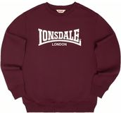 Lonsdale Sweatshirt Welham Heren XXl Katoen/Polyester Bordeaux/Ecru
