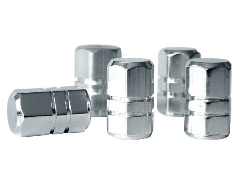 Eufab Lot de 5 Bouchons de Valve - aluminium - chroom