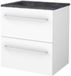 Basic Line Start 46 Badkamermeubelset - 60 x 46 cm - Met Grepen - 2 Lades - Hardstenen Wastafel - Zonder Kraangat - Ice White