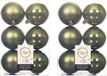 Decoris Boules de Noël - 36 pièces - vert mousse - D8 cm - plastique - mat/brillant