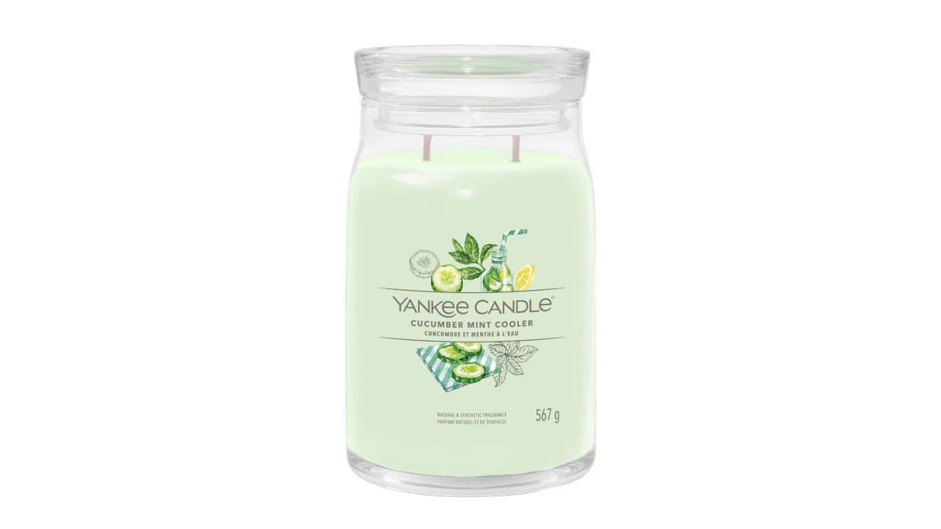 Yankee Candle Cucumber Mint Cooler Cylinder Candle - Green - 90 Hours