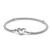 PANDORA Armband mit Infinity Herzverschluss aus Sterlingsilber in der Farbe Silber, Kompatibel mit PANDORA Moments Armbänder, Länge: 23cm, 592453C00-23