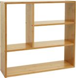 MCW-M22 Wall Shelf - Floating Shelf with 4 Compartments, Bamboo 50x50x15cm - Brown, Modern
