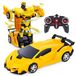 Voiture télécommandée - Robot déformable - 1:18 - Jaune - Pour enfants dès 3 ans