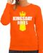 Bellatio Decorations Shoppartners Bv Koningsdag sweater Kingsday Rules met kroontje oranje - dames - outfit / kleding / trui XXL