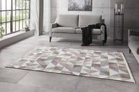 Nouristan Design vloerkleed met franjes Ciaran - roze/olijfgroen 120x170 cm
