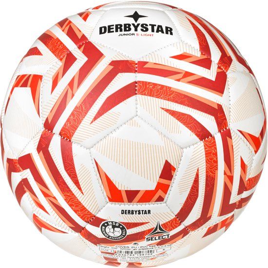 Derbystar Voetbal Junior S-Light Wit Rood maat 5