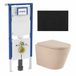 Geberit QeramiQ Dely Toiletset - 36.3x51.7cm - diepspoel - rimless - Geberit UP720 inbouwreservoir - softclose toilet zitting - metaal mat zwart bedieningsplaat