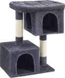 Feandrea Krabpaal voor Katten - Hoogte 101 cm - XL Kattenhuis - Voor Extra Grote Katten tot 20 kg - Groot Platform - 2 Kattenhuisjes - Sisalpalen - Grijs