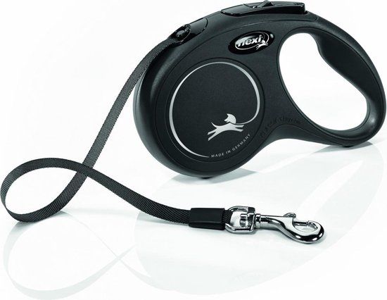 Flexi New CLASSIC - Hondenriem - Zwart - 5 meter - Small - Tot 15 kg