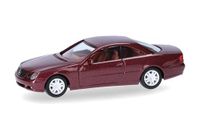Herpa automodel Mercedes-Benz CL Coupé, titanirood metallic, miniatuur in schaal 1:87, verzamelobject, Made in Germany, kunststof model