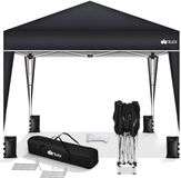 Tillvex Pavillon, 3 x 3 m, étanche, tonnelle pliante pop-up, réglable en hauteur, tente de jardin, protection UV 50+, tente de réception avec sac pour jardin, noir titane