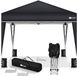 Tillvex Pavillon, 3 x 3 m, étanche, tonnelle pliante pop-up, réglable en hauteur, tente de jardin, protection UV 50+, tente de réception avec sac pour jardin, noir titane
