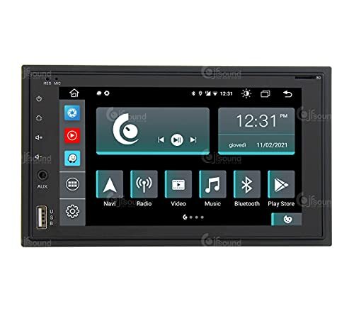 Jf Sound car audio system Universeel autoradio 2DIN Android GPS Bluetooth WiFi Dab USB Full HD Touchscreen Display 6.2" Easyconnect Processor 8core Stembediening