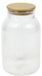 Merkloos Voorraadpot lines glas/bamboe H20,5cm