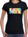 Bellatio Decorations Shoppartners Bv Jaren 60 Flower Power verkleed shirt zwart met gekleurde peace tekens dames - Sixties/jaren 60 kleding L