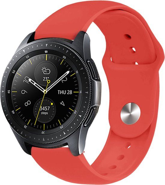 iMoshion Siliconen Bandje - Rood - Geschikt voor Samsung Galaxy Watch 3/4/5/6 - Ronde Sluiting