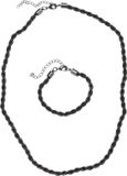 Urban Classics Charon Intertwine Ketting en armband set - Zwart