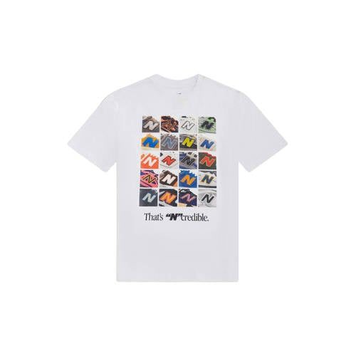 New Balance T-shirt wit Jongens/Meisjes Katoen Ronde hals Backprint - maat 104