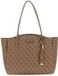 GUESS Lindsey Travel Tote Latte Logo Schoudertas Bruin