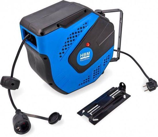 Professionele 25 Meter Automatische Stroomhaspel / Kabelhaspel - Blauw
