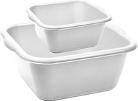 Forte Plastics Afwasbak teil - set van 2 formaten - 10 en 20 liter - grijs - kunststof