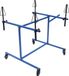 Support de roue pour peinture automobile - Support de peinture - Avec quatre cônes - Capacité de charge 100 kg - Hauteur du cône 15 cm, réglable - Acier zingué - Quatre roulettes pivotantes - Bleu