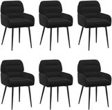 vidaXL Eetstoelen - 6 stuks - Fluweel - Zwart - 59 x 59,5 x 90 cm