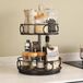Unyqoos Organisateur Lazy Susan 2 étages - Plateau tournant Lazy Susan 10 pouces (Brun rustique)